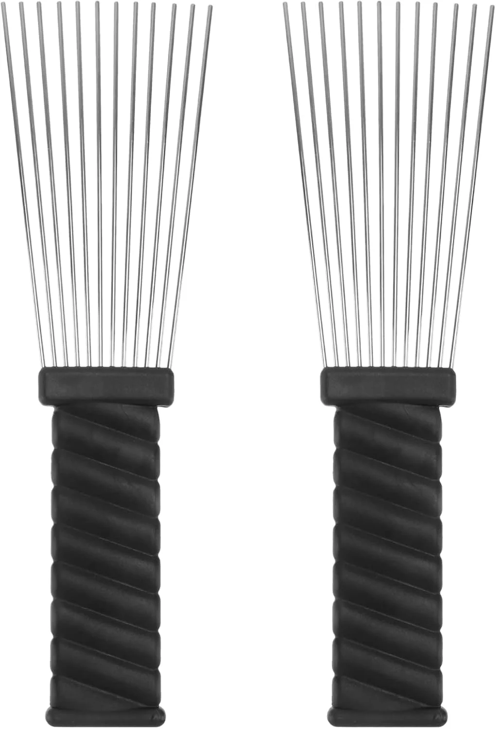 شانه بافت مو FOMIYES با دندانه فلزی: 2 عدد شانه دندانه پهن فلزی برای موهای فر، شانه تخت برای باز کردن گره مو، ابزار حالت دهی مو برای مردان و زنان، لوازم جانبی حالت دهی مو