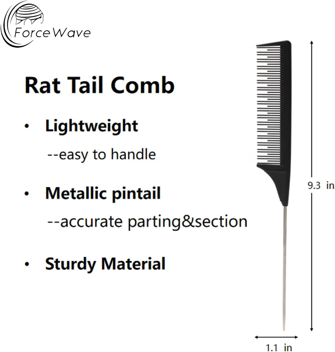 شانه دم موشی ForceWave برای حالت دهی دقیق، تقسیم بندی و جدا کردن مو، ایده آل برای اکثر انواع مو