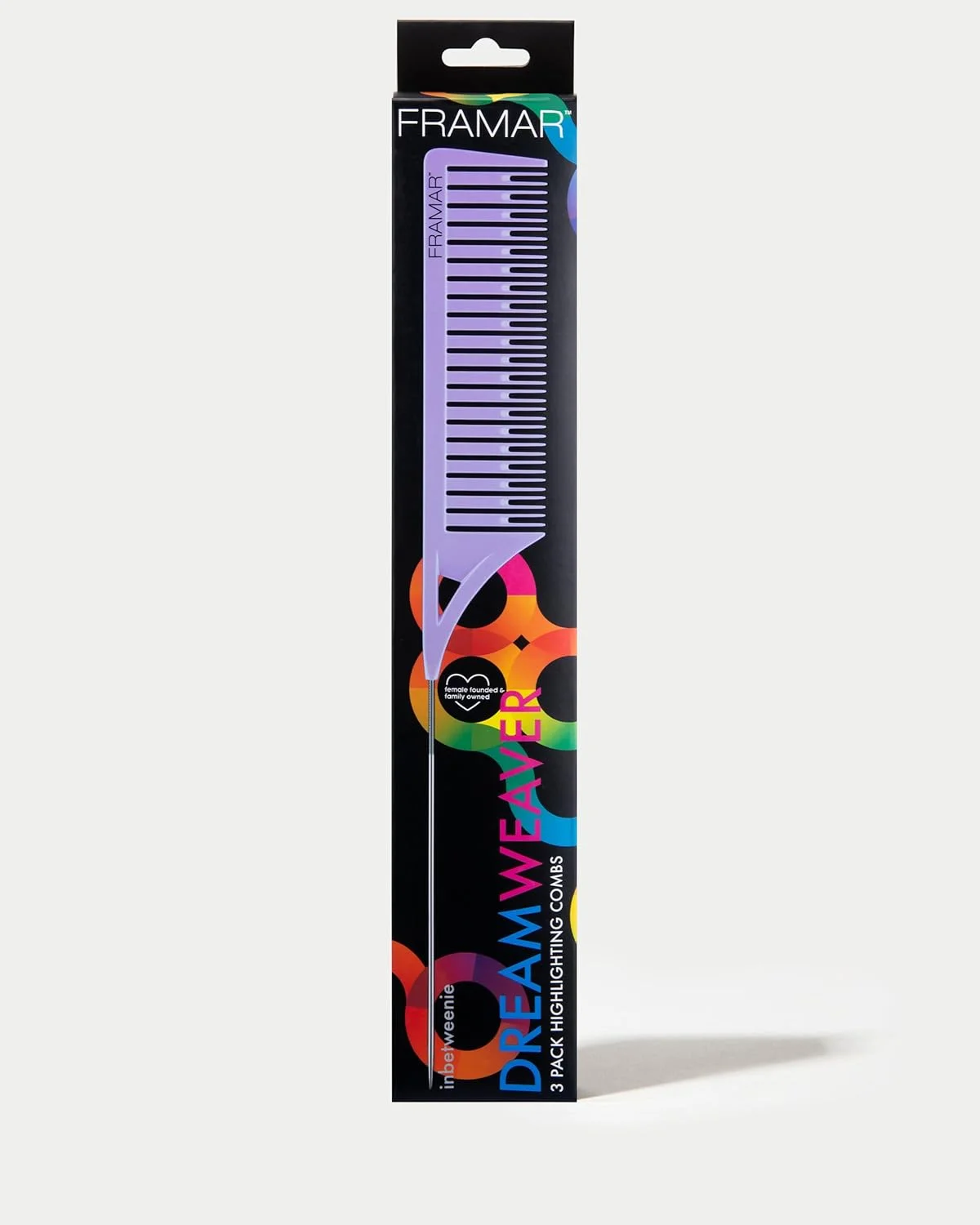 ست شانه هایلایت Dreamweaver فرامر - شانه برای آرایشگر مو، شانه هایلایت، شانه رنگ مو، شانه هایلایت مو با نوک فلزی، شانه بالیاژ - بسته 3 عددی پاستیلی