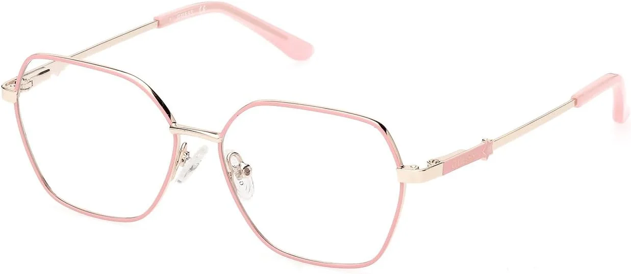 عینک طبی فلزی مربعی گس GU922307247 مناسب برای خانم ها و آقایان، سایز عدسی 47 میلی متر، صورتی براق، صورتی براق، 47 میلی متر
