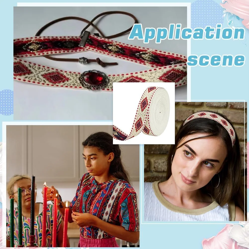 نوار ژاکارد FINGERINSPIRE به طول 9.1 متر، عرض 22 میلی متر، رنگ آجری، طرح بوهو، نوار بافته شده گلدوزی شده، نوار اریب پارچه ای لوزی پلی استر برای خیاطی، تزئین لباس، کیف و صنایع دستی خانگی نوار ژاکارد FINGERINSPIRE به طول 9.1 متر، عرض 22 میلی متر، رنگ آجری، طرح بوهو، نوار بافته شده گلدوزی شده، نوار اریب پارچه ای لوزی پلی استر برای خیاطی، تزئین لباس، کیف و صنایع دستی خانگی