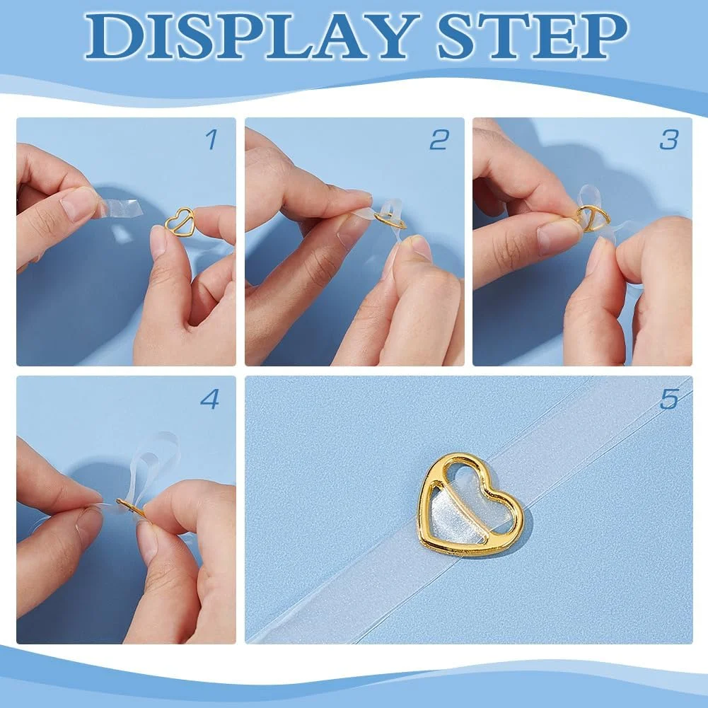 FINGERINSPIRE 120 عدد لغزنده بند سوتین طرح قلب آلیاژ پلاتینیوم/طلایی حلقه بند سوتین 14x12.5 میلی متر FINGERINSPIRE 120 عدد لغزنده بند سوتین طرح قلب آلیاژ پلاتینیوم/طلایی حلقه بند سوتین 14x12.5 میلی متر