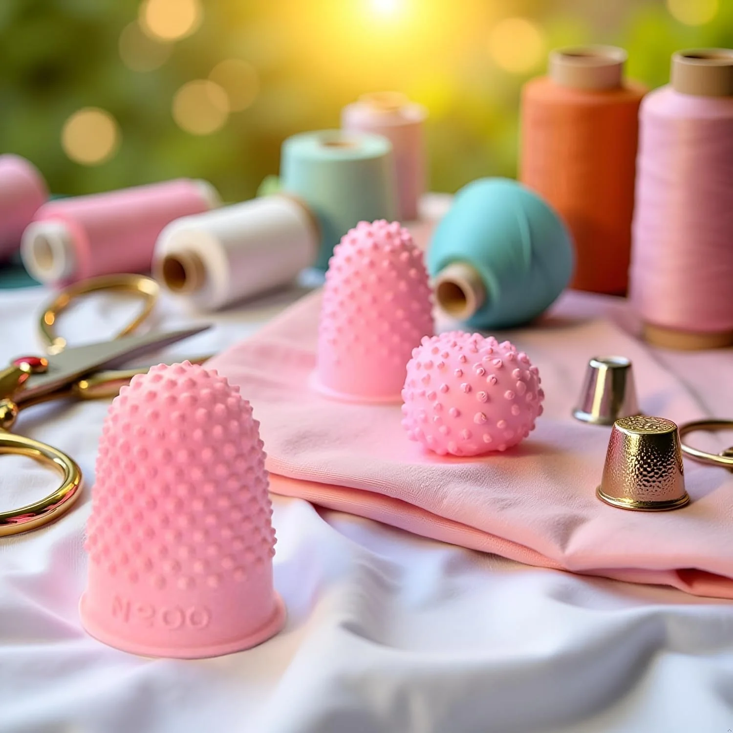 5 عدد محافظ انگشت صورتی برای خیاطی، شمارش، لحاف دوزی، سوزن دوزی، ابزار لاستیکی مخروطی شکل 5 عدد محافظ انگشت صورتی برای خیاطی، شمارش، لحاف دوزی، سوزن دوزی، ابزار لاستیکی مخروطی شکل