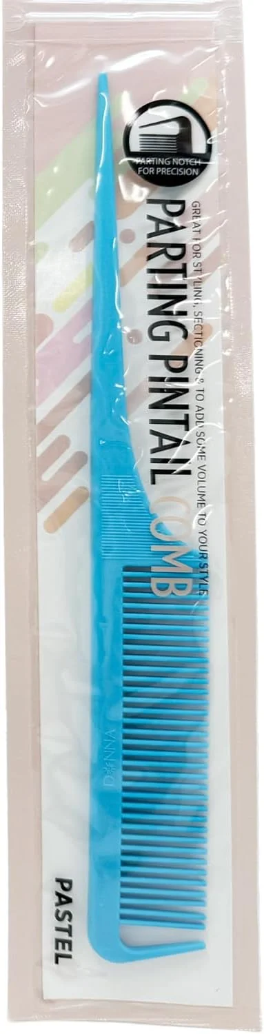 شانه دم موشی دونا - شانه فرق باز کن حرفه ای برای حالت دهی دقیق، شانه دم موشی ایده آل برای قسمت بندی و فرق باز کردن مو، بادوام و مقاوم در برابر حرارت، مناسب برای استفاده در سالن و منزل (آبی)