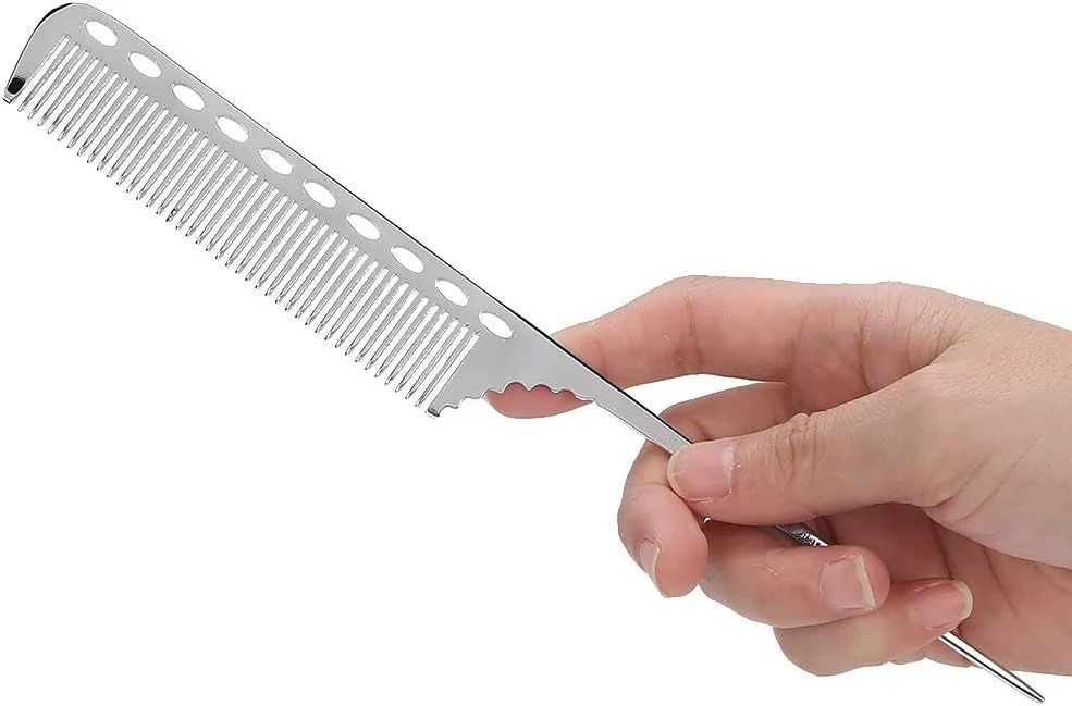 DMUNIZ شانه دم موشی فلزی آلومینیومی - ابزار آرایشگاهی، مناسب استفاده شخصی و حرفه ای، آقایان و بانوان