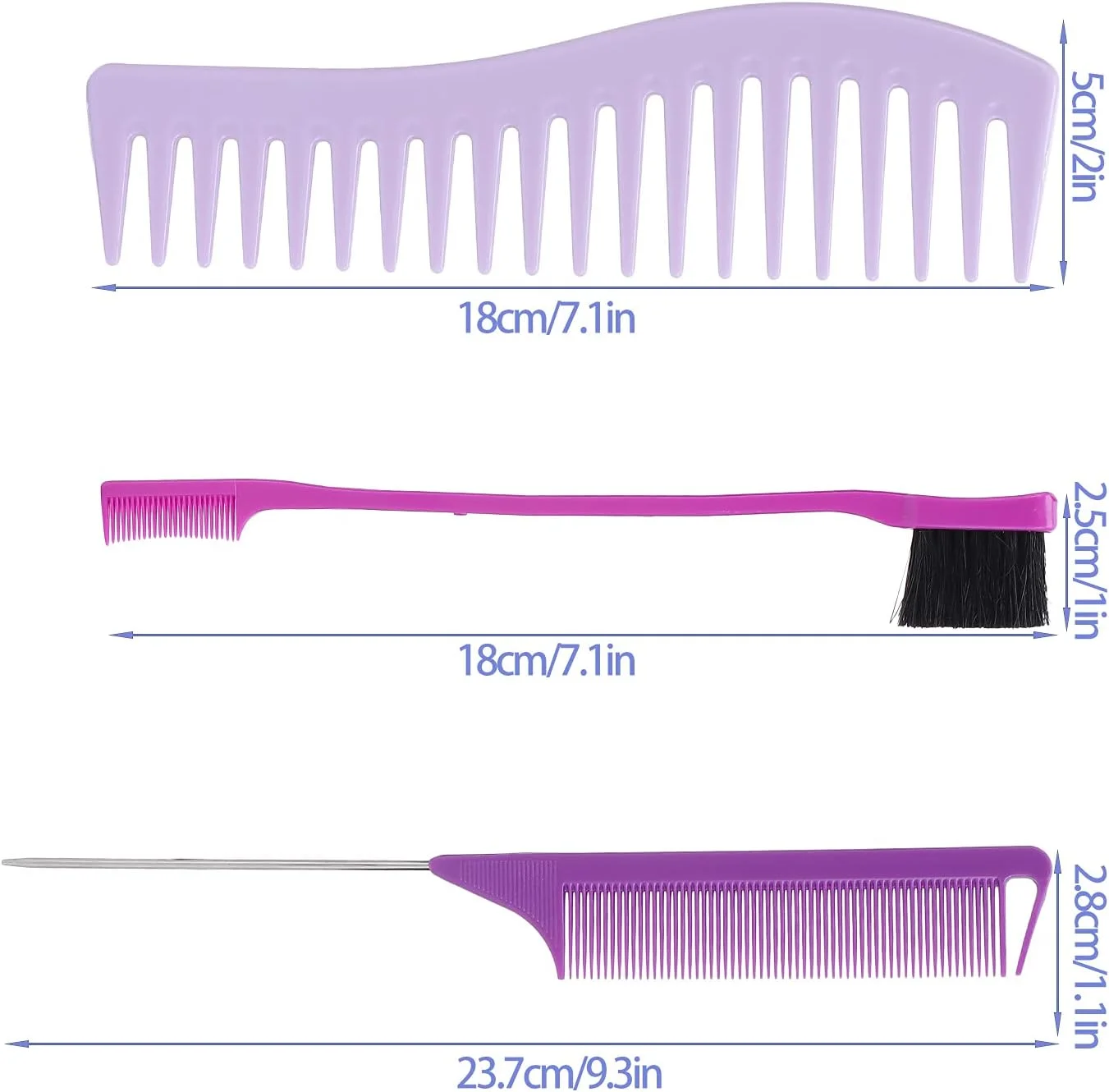 ست شانه دم موشی DIMU، طراحی ارگونومیک با گریپ بهتر، کاربردهای گسترده، استفاده و حمل آسان، ست شانه ایمن با اندازه مناسب برای صاف کردن و حالت دادن به مو