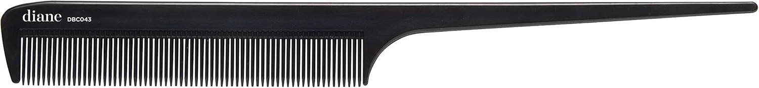 شانه دم موشی دایان، ضد الکتریسیته ساکن، دندانه ریز، ابزار آرایش و کوتاهی مو برای زنان، مردان، آرایشگران و پیرایشگران، دسته بلند و باریک، مشکی، 8 اینچ، DBC043، چند منظوره