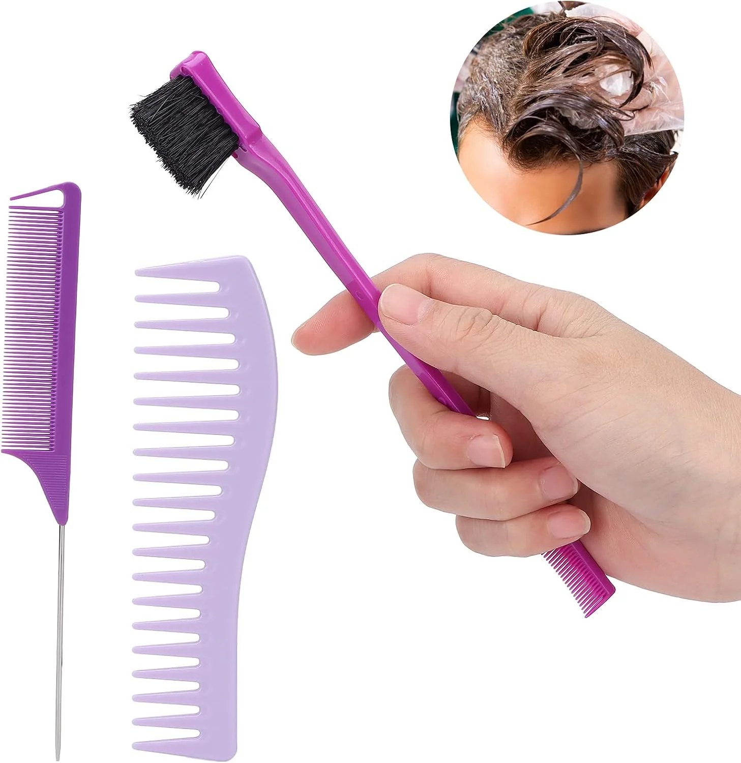 ست شانه دم موشی DIMU، طراحی ارگونومیک با گریپ بهتر، کاربردهای گسترده، استفاده و حمل آسان، ست شانه ایمن با اندازه مناسب برای صاف کردن و حالت دادن به مو