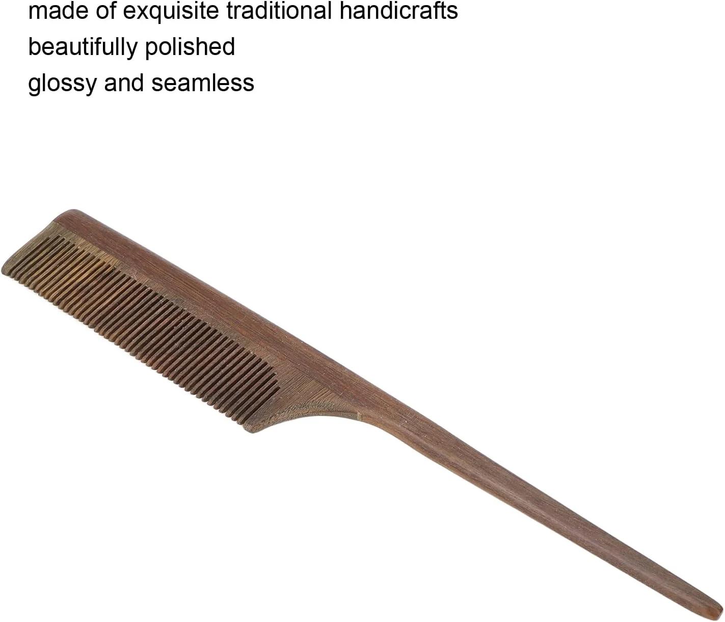 شانه دم موشی چوبی DNEI، شانه مو با دندانه های گرد، جلوگیری از گره خوردن مو، سازگار با مو، دست ساز، جلوگیری از الکتریسیته ساکن برای مو