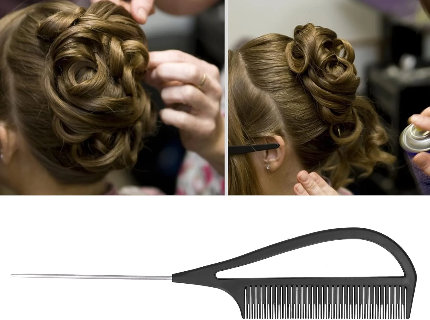 شانه‌های حالت دهنده مو Depisuta Barber، شانه دم باریک دستی با دستگیره راحت برای استفاده خانگی و سالن آرایش (مشکی)