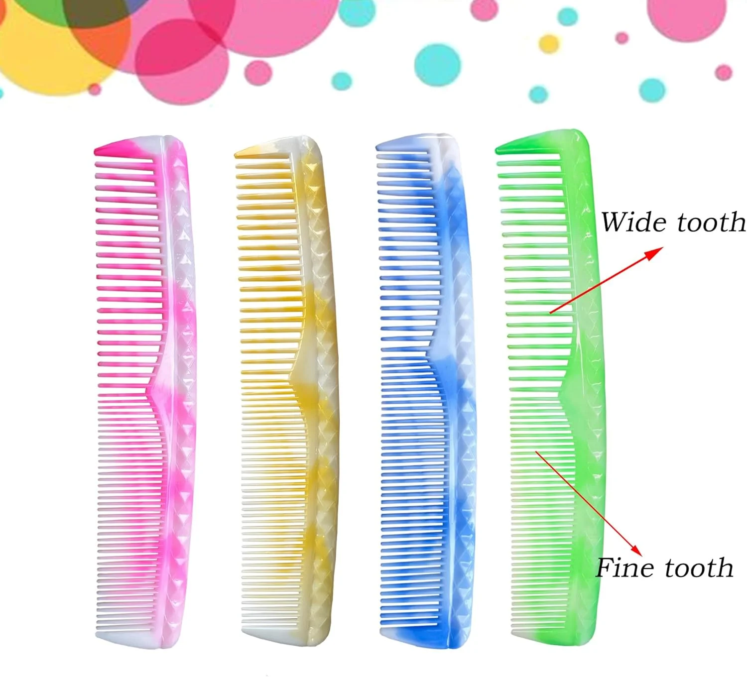 مجموعه شانه مو دِنلیدوم 5 عددی، شانه دندانه پهن برای باز کردن گره مو، شانه برای بافتن مو، شانه دم موشی، شانه حمام، مجموعه شانه حالت دهنده مو برای انواع مو (صورتی)