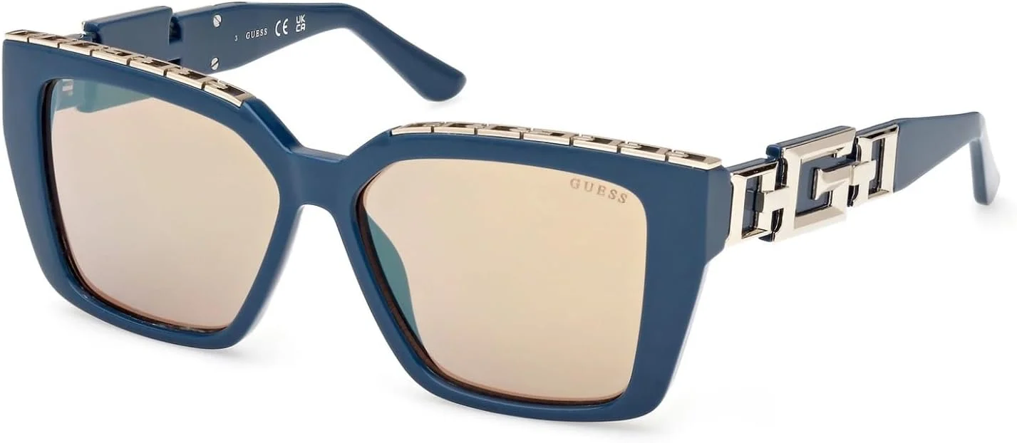 عینک آفتابی زنانه GUESS مدل GU791590G55 با فریم کامل مربعی و محافظت در برابر اشعه UV