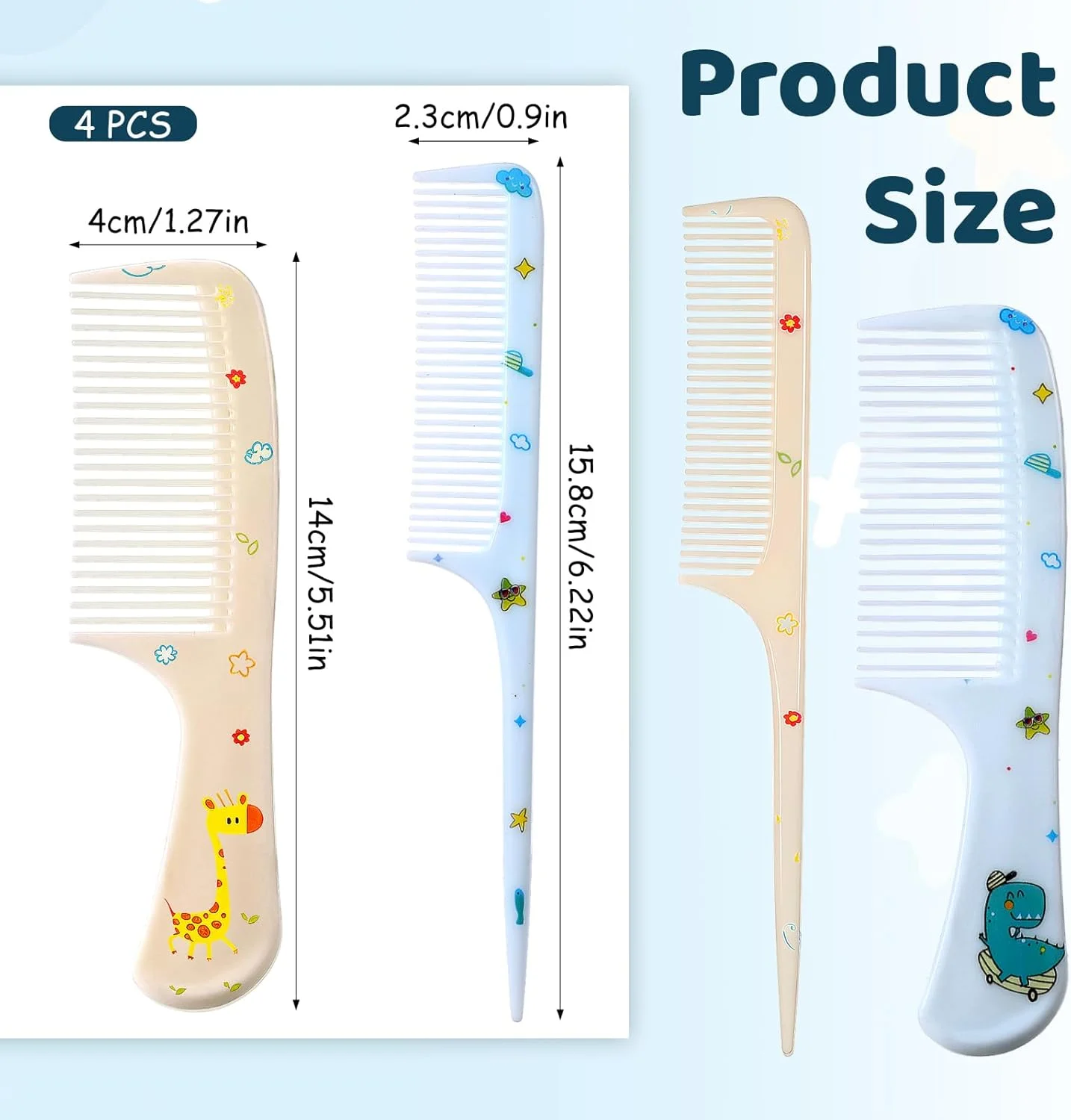 ست شانه مو فانتزی، 4 عدد برس مو پلاستیکی دندانه ریز، شانه دم موشی و شانه باز کننده گره مو برای انواع موهای بلند، کوتاه، خیس، خشک، فر و صاف (زرد، آبی) مناسب زنان و دختران ست شانه مو فانتزی، 4 عدد برس مو پلاستیکی دندانه ریز، شانه دم موشی و شانه باز کننده گره مو برای انواع موهای بلند، کوتاه، خیس، خشک، فر و صاف (زرد، آبی) مناسب زنان و دختران