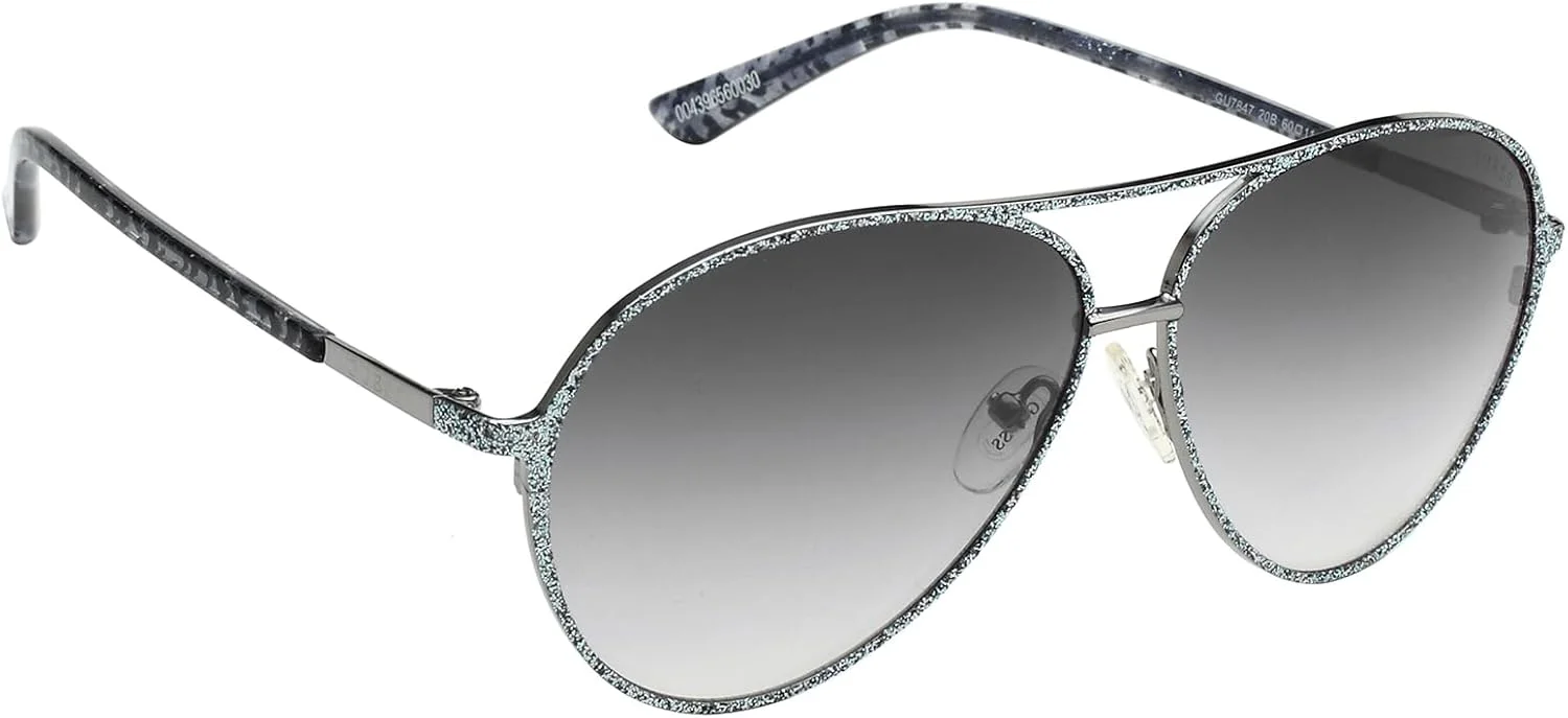 عینک آفتابی زنانه خلبانی градиент GUESS - (GU7847 20B 60 S |60| لنز خاکستری)