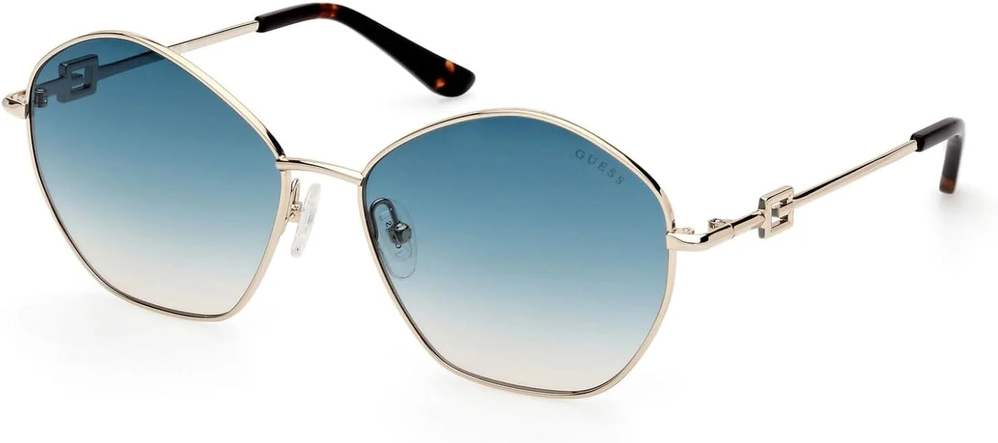 عینک آفتابی زنانه GUESS مدل GU790732P59 با فریم کامل هندسی و محافظت در برابر اشعه UV