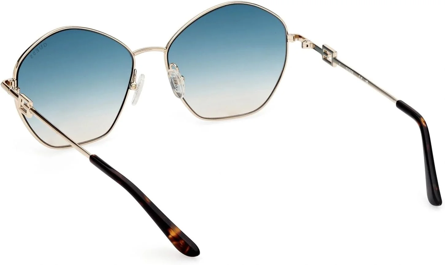 عینک آفتابی زنانه GUESS مدل GU790732P59 با فریم کامل هندسی و محافظت در برابر اشعه UV