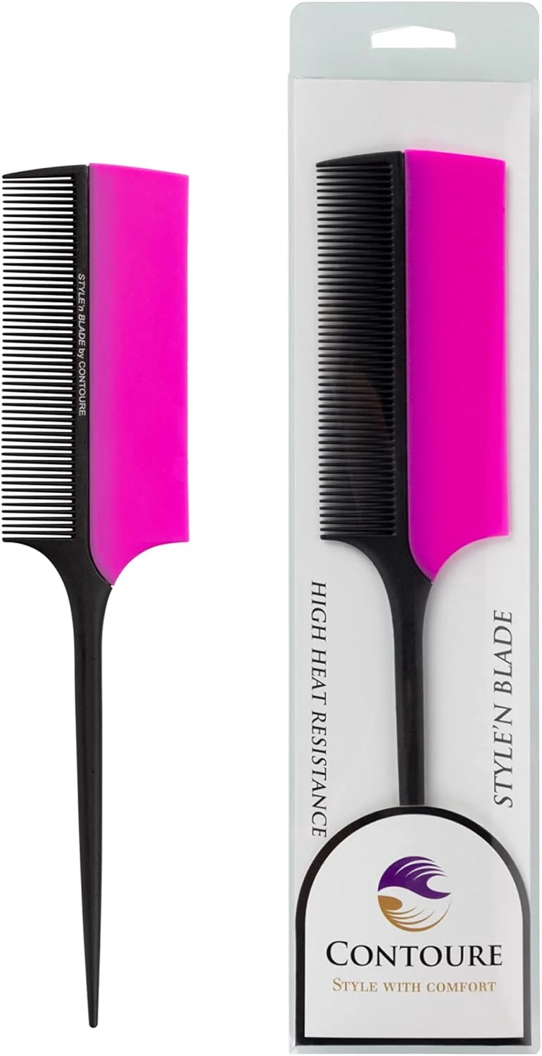 شانه حالت دهنده موی حرفه ای CONTOURE STYLE’nBLADE با محافظ حرارتی سیلیکونی / مقاوم در برابر حرارت بالا / کاهش سوختگی پوست سر و انگشتان ناشی از اتو مو و سایر وسایل حرارتی مو