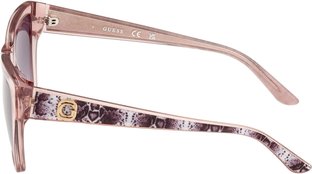 عینک آفتابی زنانه GUESS مدل GU0011357Z55، بژ براق، 55 میلی متر، محافظت در برابر اشعه UV