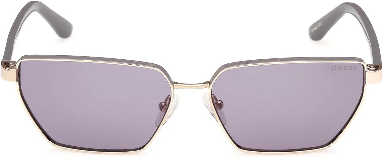 عینک آفتابی زنانه GUESS مدل GU0010632A59، طلایی کم رنگ براق، 59 میلی متر، محافظت در برابر اشعه UV