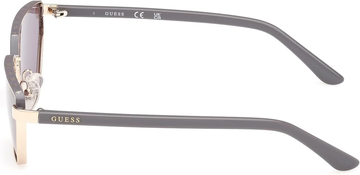عینک آفتابی زنانه GUESS مدل GU0010632A59، طلایی کم رنگ براق، 59 میلی متر، محافظت در برابر اشعه UV