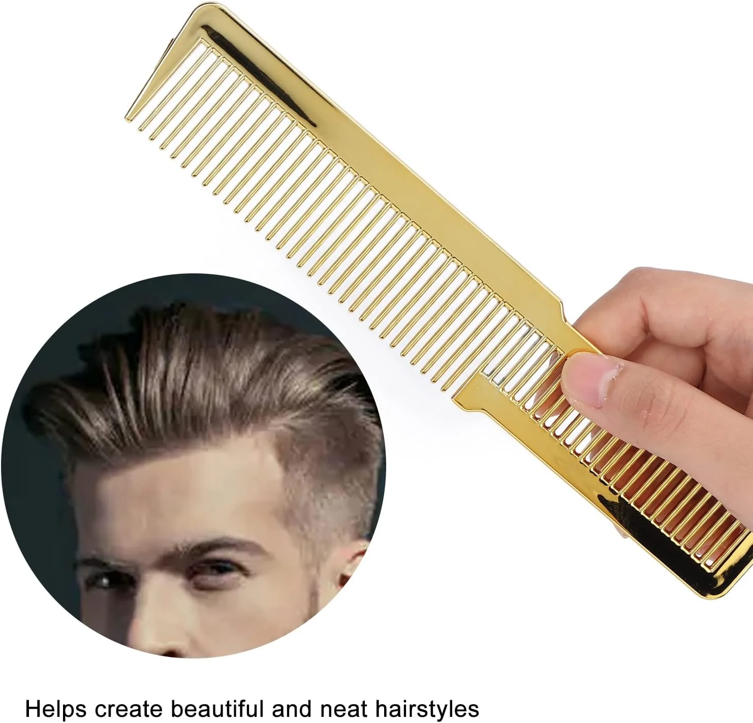 ست شانه مو، شانه اصلاح مو با دندانه های ریز و درشت برای آرایشگاه، ابزارهای برس حالت دهنده و خیس حرفه ای، برس موی ضد الکتریسیته ساکن برای پسران مردانه (طلایی)