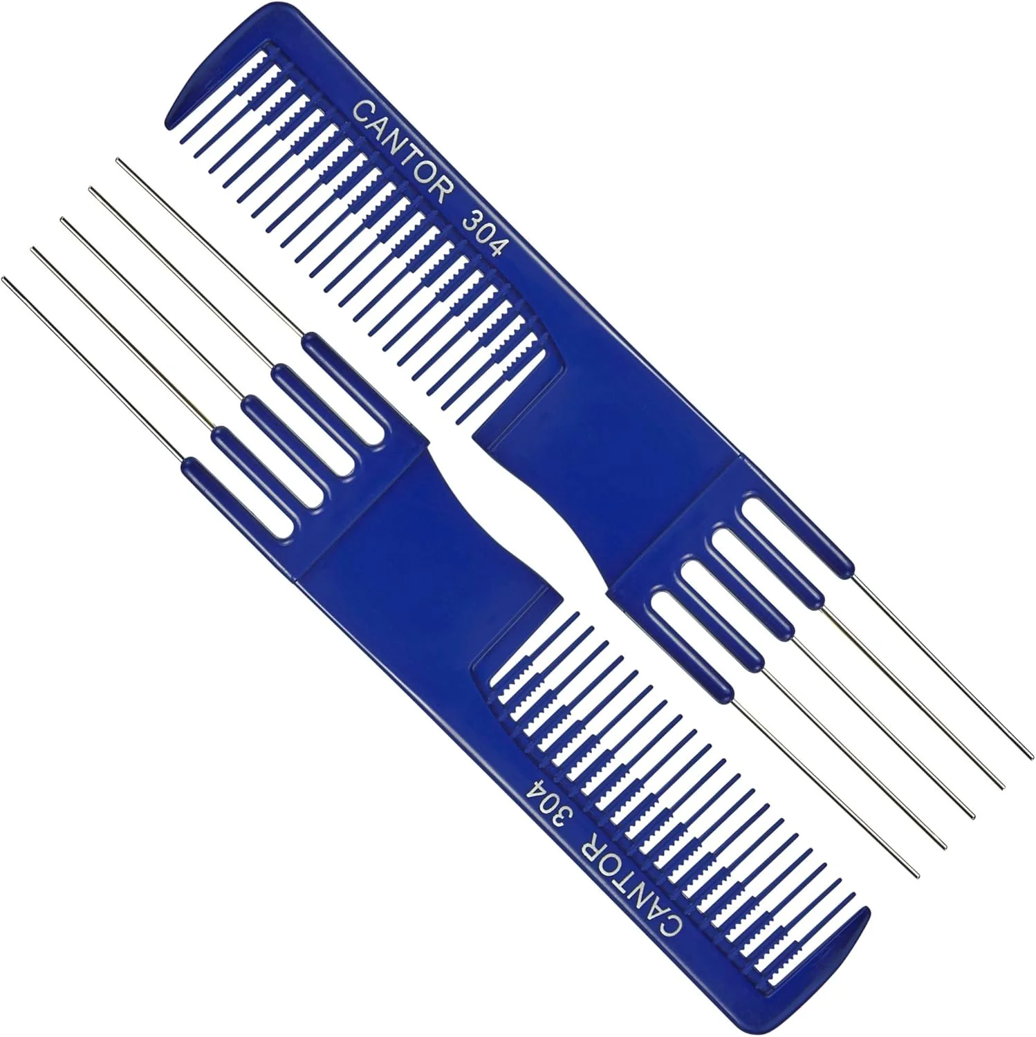 مجموعه شانه پوش دهنده و پیک مو Cantor Lift - بسته 2 عددی استیل ضد زنگ - شانه ضد گره مقاوم در برابر مواد شیمیایی و حرارت - شانه ضد الکتریسیته ساکن برای انواع مو