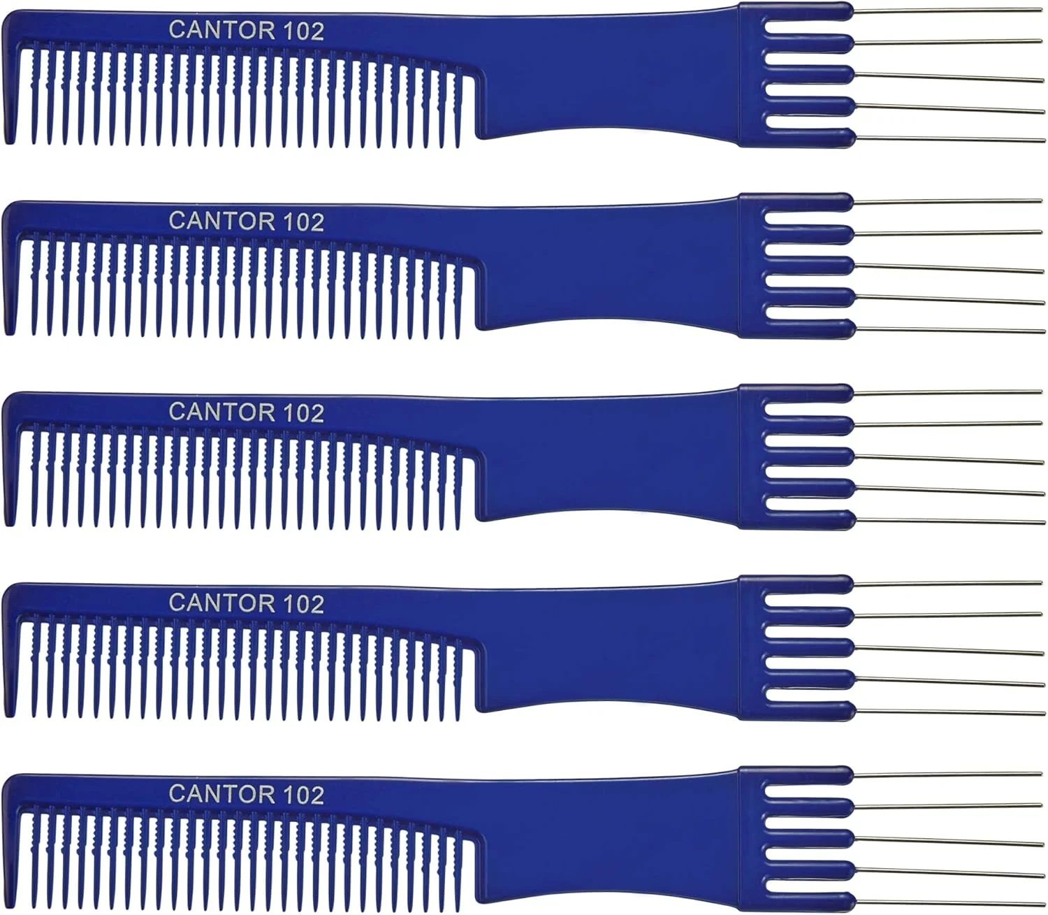 شانه پوش دهنده و پیک مو Cantor Lift - بسته 5 عددی، پنج لیفت استیل ضد زنگ - شانه حالت دهنده مقاوم در برابر مواد شیمیایی و حرارت - شانه ضد الکتریسیته ساکن برای انواع مو