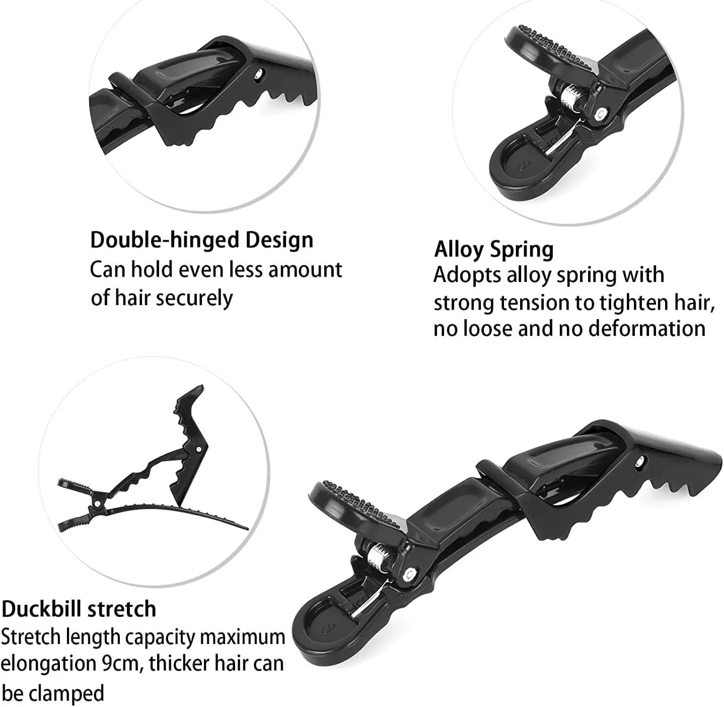 شانه دم موشی بوکلا، گیره مو، شانه فرق باز کن برای بافت مو، شانه فلزی با پین فولادی بلند، شانه پوش دهنده دم موشی، گیره های تقسیم بندی سوسماری حالت دهنده حرفه ای مو، 3 عدد + 7 عدد