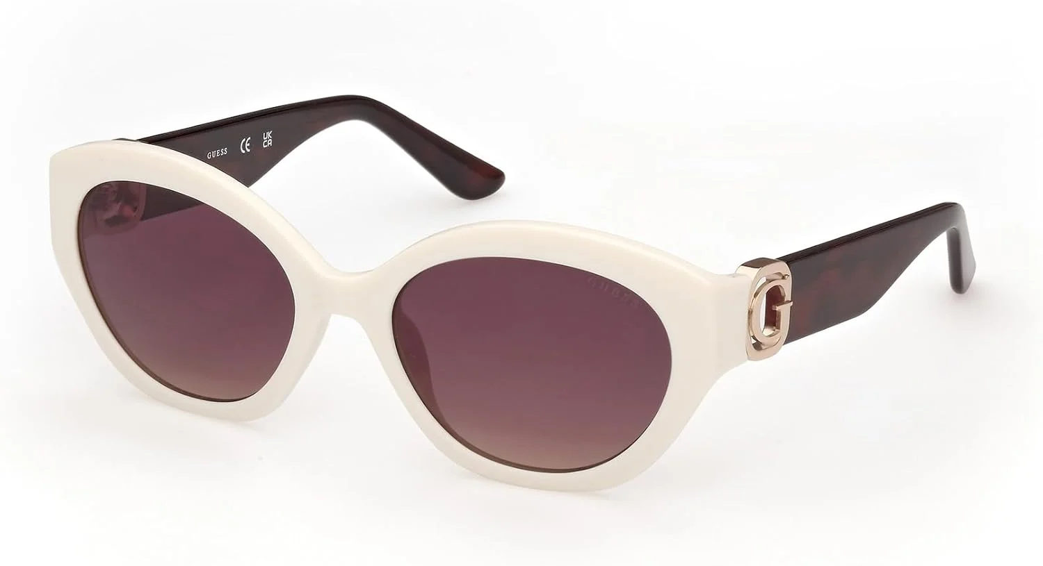عینک آفتابی زنانه گس GU0010421B56 با فریم گرد، سایز لنز 56 میلی متر، سفید