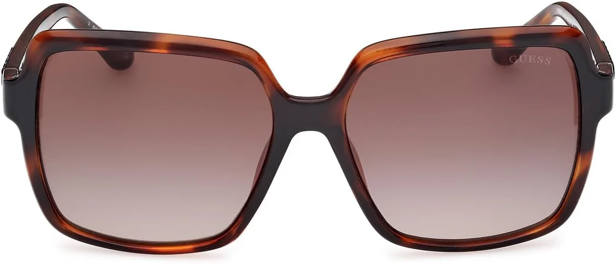 عینک آفتابی زنانه GUESS GU0015752F57 قهوه ای پلاستیکی مربعی با فریم کامل و محافظت UV