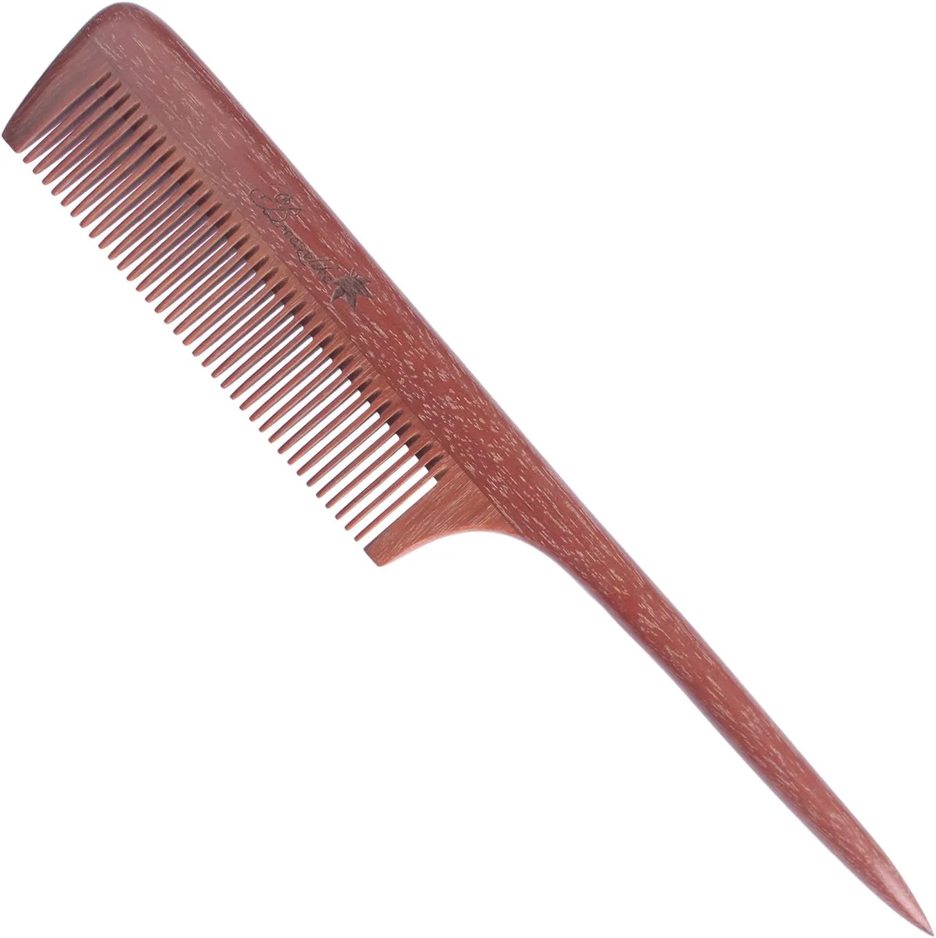 شانه مو Breezelike - شانه چوبی دندانه ریز چوب صندل قرمز - شانه دم باریک چوبی بدون الکتریسیته ساکن برای زنان