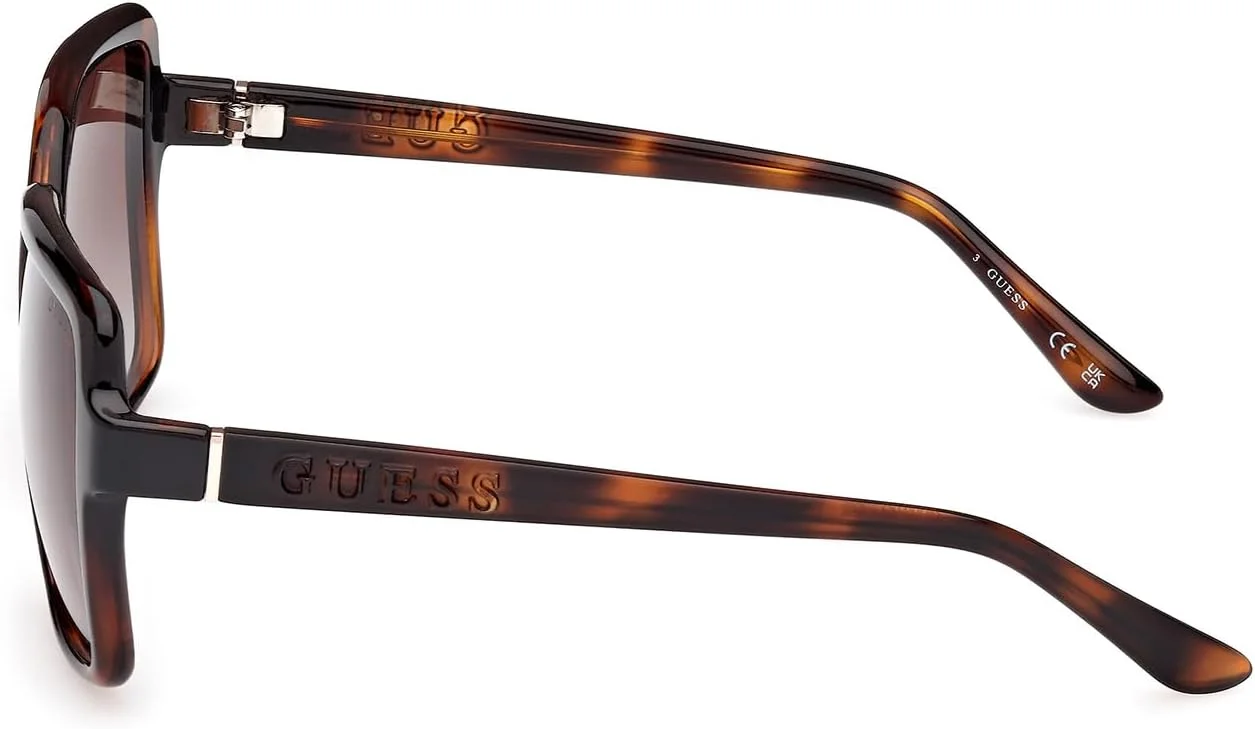 عینک آفتابی زنانه GUESS GU0015752F57 قهوه ای پلاستیکی مربعی با فریم کامل و محافظت UV