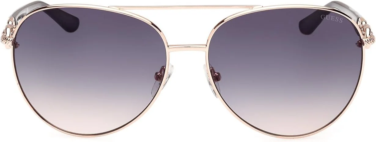 عینک آفتابی زنانه گس مدل GU0015828W61 با فریم طلایی فلزی خلبانی و محافظت UV