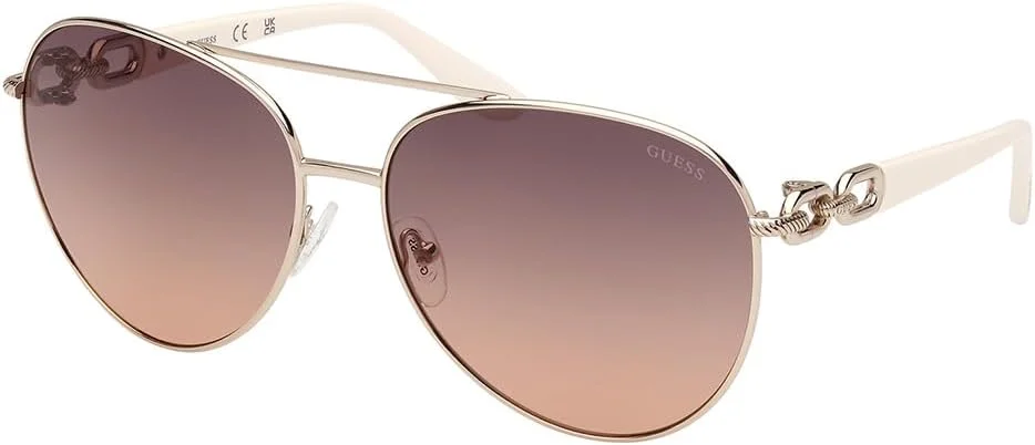 عینک آفتابی زنانه گس مدل GU0015832B61 با فریم طلایی فلزی خلبانی و محافظت UV