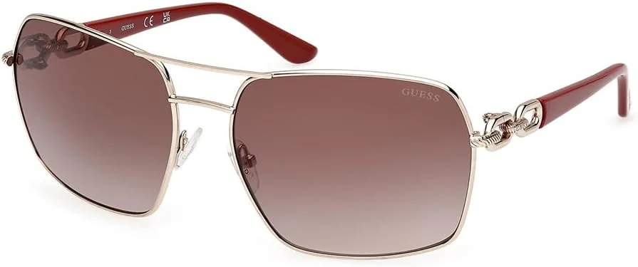 عینک آفتابی زنانه گس مدل GU0015932F63 با فریم فلزی طلایی و محافظت UV