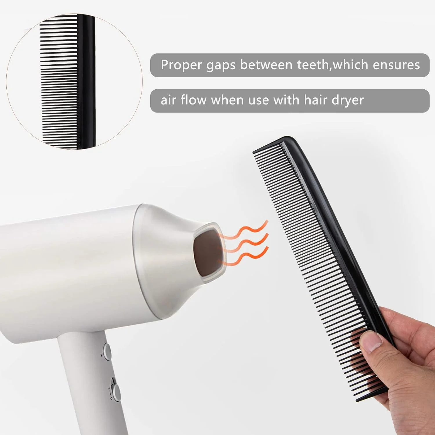 BEBALETY 1 ست برس مو آرایشگران حرفه ای، شانه دم موشی حالت دهنده، گیره مو