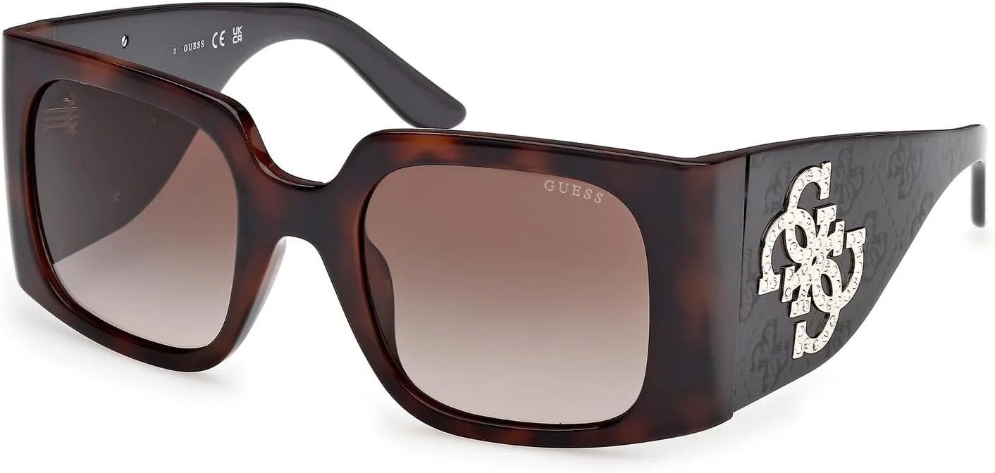 عینک آفتابی زنانه GUESS مدل NORMAL SQUARE با فریم کامل، قهوه ای، سایز 53