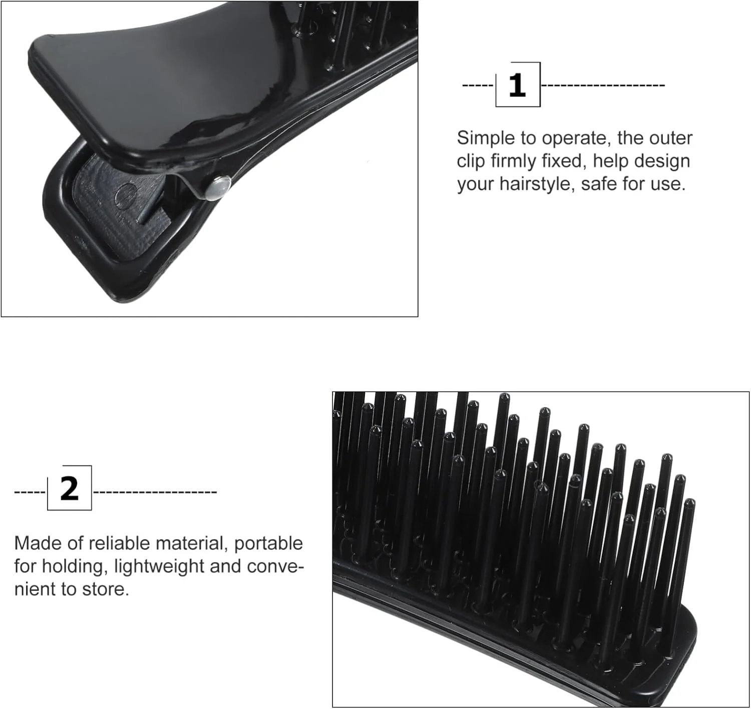 Beaupretty شانه مو، 3 عدد گیره موی ضد لغزش آرایشگر شانه دم موشی شانه گیره ای برای رنگ کردن مو ابزارهای حالت دهی شانه هایلایت غلتک مو برای سالن خانه (مشکی)