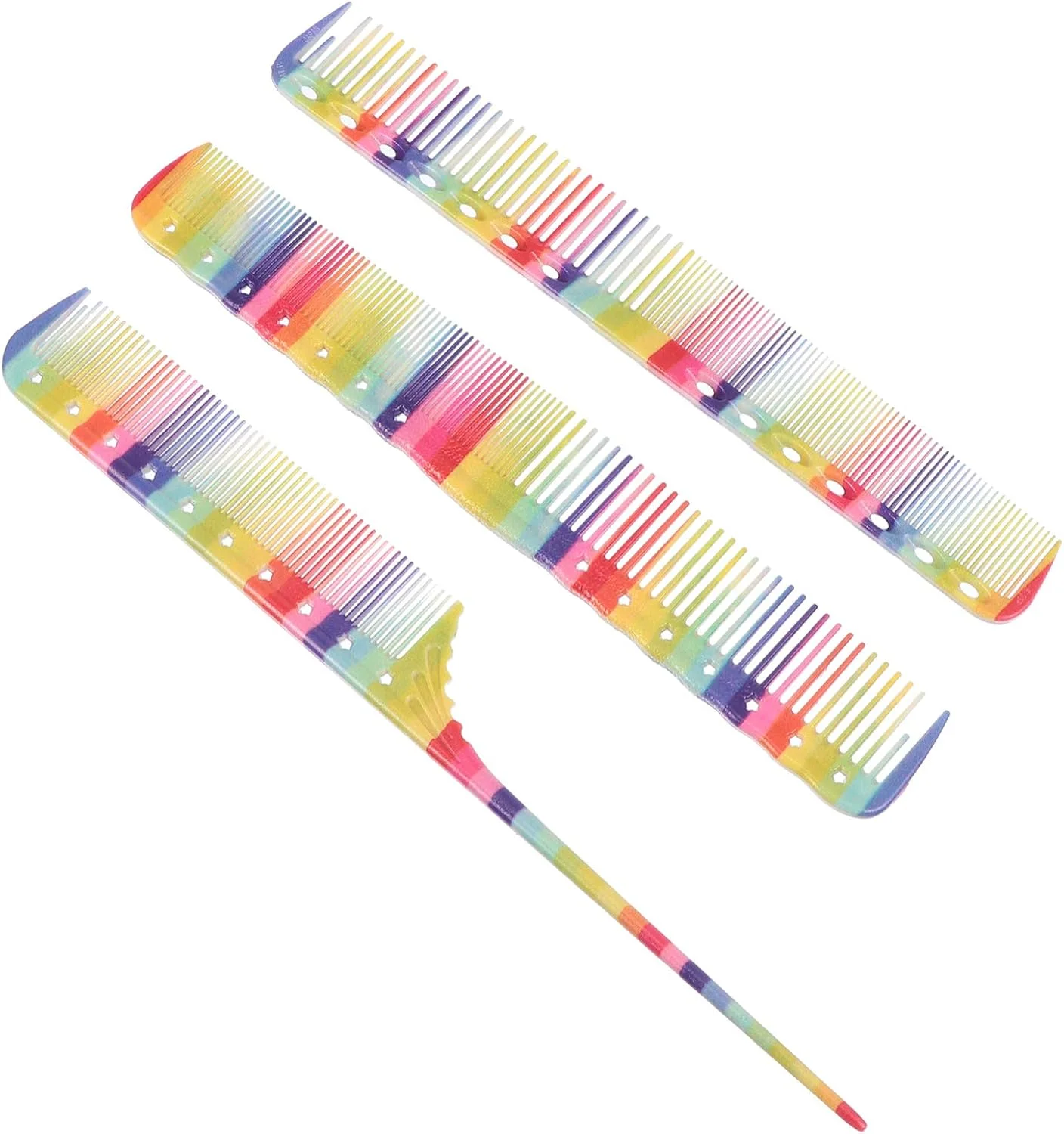 ست شانه مو BABAUU شامل شانه دندانه ریز و شانه فرق بازکن، شانه دم موشی پلاستیکی، شانه پوش دهنده، شانه حالت دهنده مو، ابزار آرایشگری برای زنان و دختران، مناسب برای آرایش مو در خانه و سالن، 3 عدد برس مو