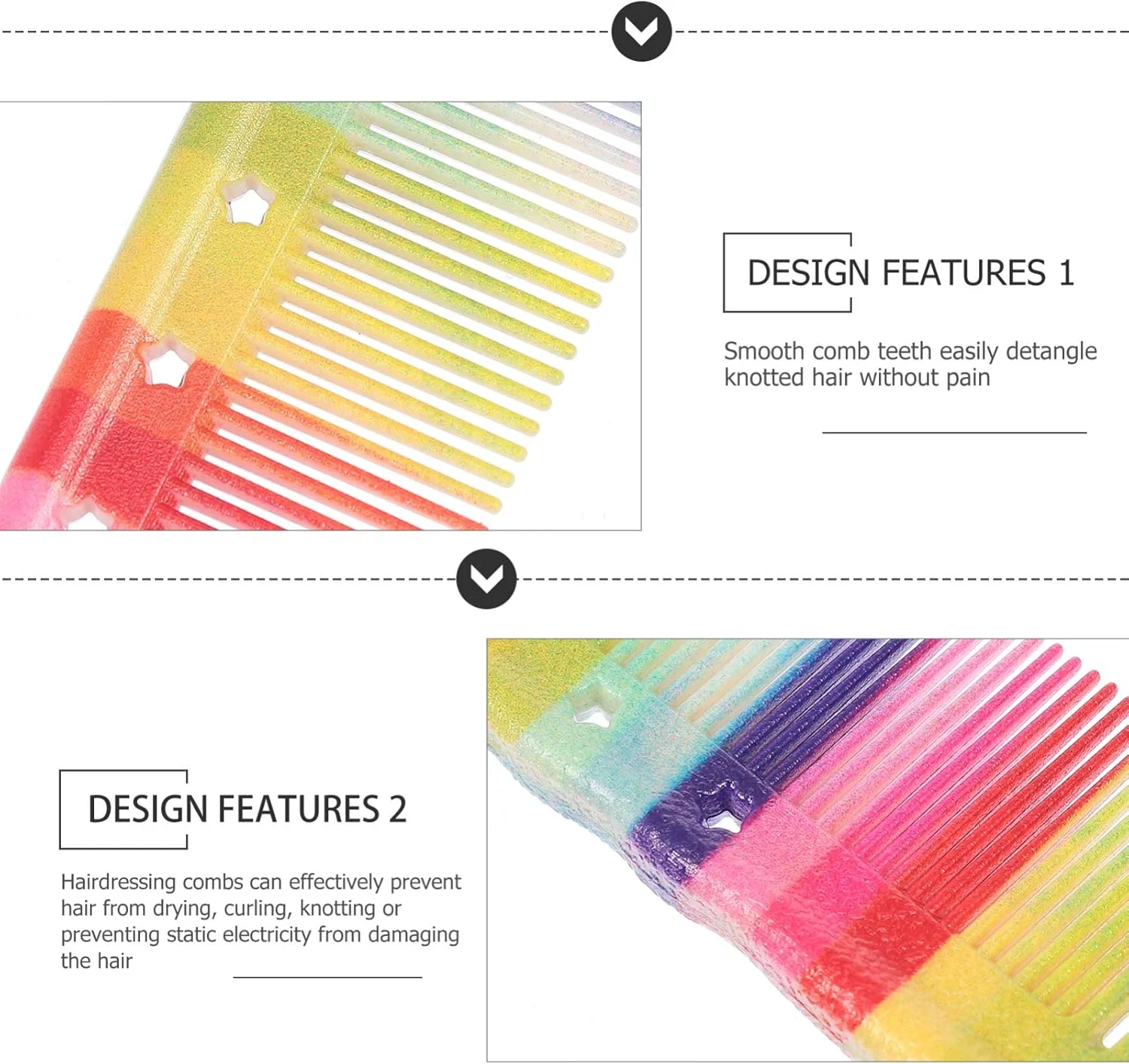 ست شانه مو BABAUU شامل شانه دندانه ریز و شانه فرق بازکن، شانه دم موشی پلاستیکی، شانه پوش دهنده، شانه حالت دهنده مو، ابزار آرایشگری برای زنان و دختران، مناسب برای آرایش مو در خانه و سالن، 3 عدد برس مو