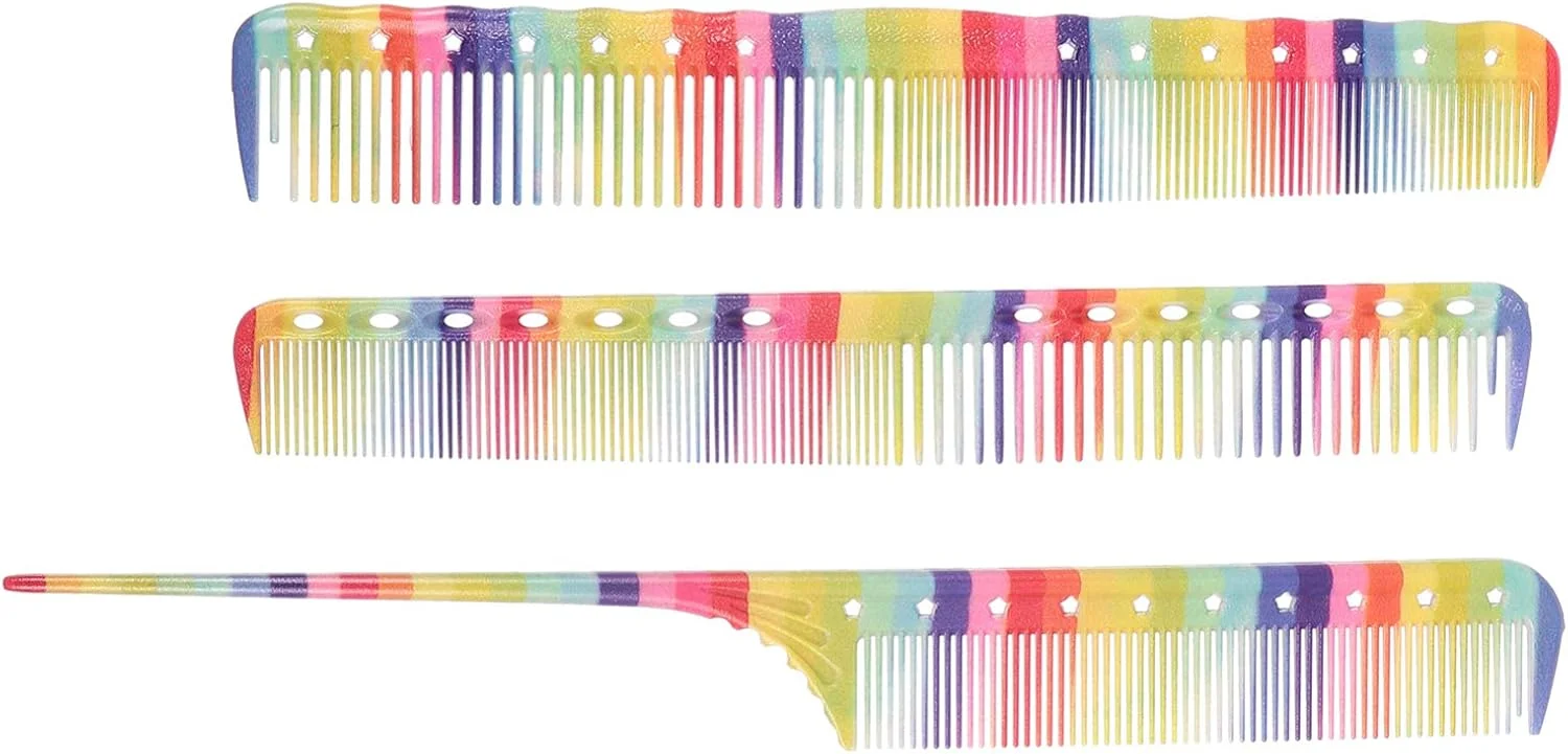 ست شانه مو BABAUU شامل شانه دندانه ریز و شانه فرق بازکن، شانه دم موشی پلاستیکی، شانه پوش دهنده، شانه حالت دهنده مو، ابزار آرایشگری برای زنان و دختران، مناسب برای آرایش مو در خانه و سالن، 3 عدد برس مو