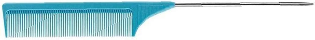 شانه دم باریک ضد الکتریسیته ساکن، شانه موی دم موشی مقاوم در برابر حرارت با پین فلزی، با دندانه های ظریف آبی، به راحتی موهای خیس را شانه می کند شانه دم باریک ضد الکتریسیته ساکن، شانه موی دم موشی مقاوم در برابر حرارت با پین فلزی، با دندانه های ظریف آبی، به راحتی موهای خیس را شانه می کند