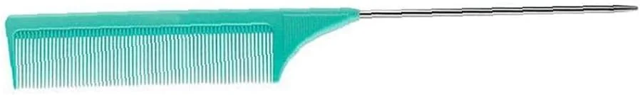 شانه دم باریک ضد الکتریسیته ساکن AntiHEJLZC با پین فلزی مقاوم در برابر حرارت و دندانه های ظریف، سبز، مناسب حالت دهی و فر کردن مو