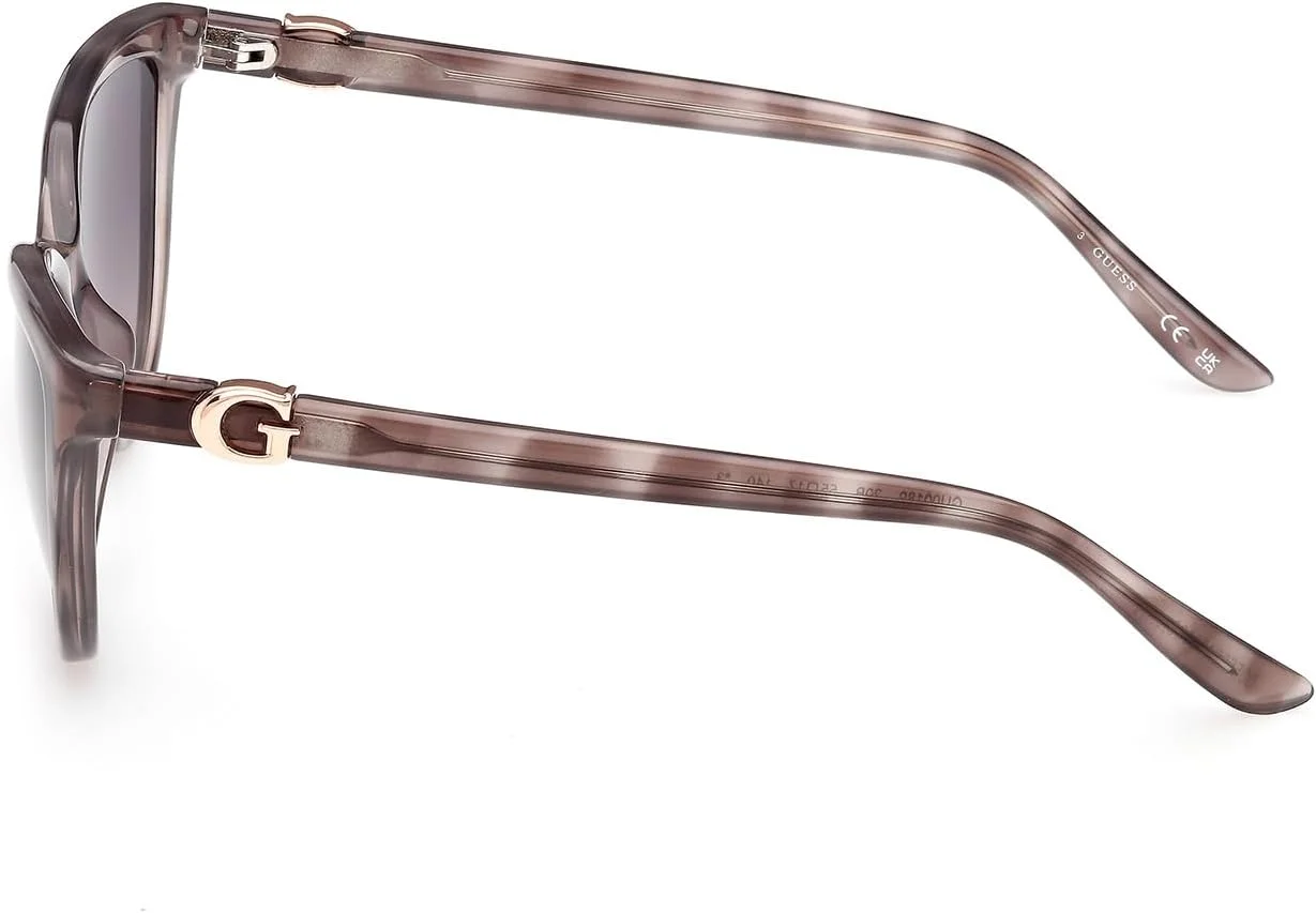 عینک آفتابی زنانه گربه ای لبه دار کامل GUESS NORMAL، خاکستری، 55