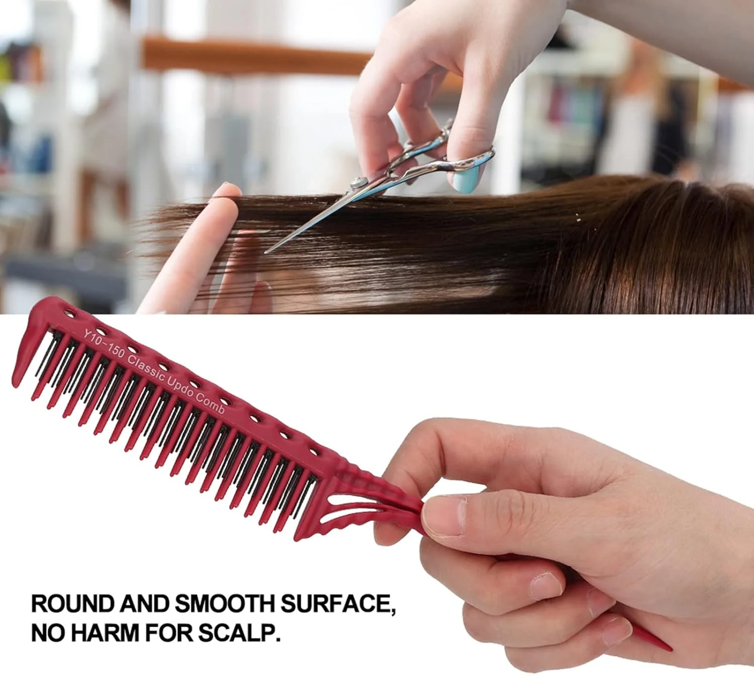 شانه دم موشی آنکرویو، شانه پوش دهی ریشه مو، شانه حالت دهنده مو، شانه سبک آرایشگری، شانه ۳ ردیفه آرایشگران (A)