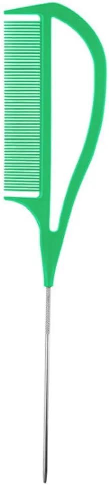 شانه دم موشی ABC، مقاوم، ضد الکتریسیته ساکن، استیل ضد زنگ (سبز)