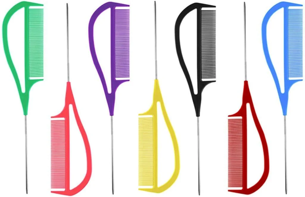 شانه دم موشی ABC، مقاوم، ضد الکتریسیته ساکن، استیل ضد زنگ (سبز)