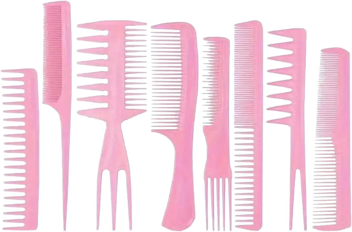 8 Elite HAIR COMB Set -Detangling, Teasing Comb, Edge Hair, Fine Tooth, Afro 3a To 4c, Straight, Curly, Frizzy, Hair, Wet Or Dry