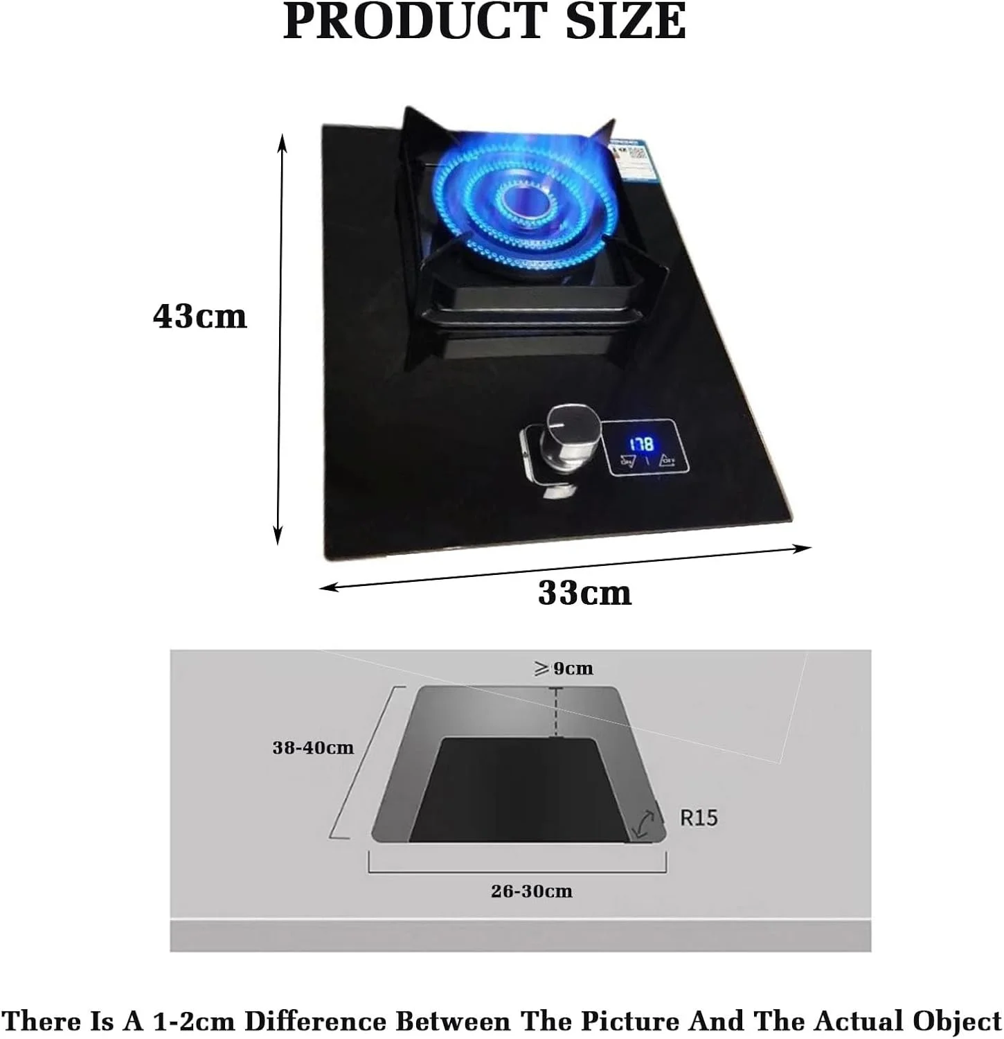 اجاق گاز تک شعله BXKCFYBSQ، 5.2 کیلووات، تایمر با حرارت بالا، تبدیل گاز/گاز مایع، با محافظت در برابر خاموش شدن شعله، برای آشپزخانه منزل (گاز مایع)