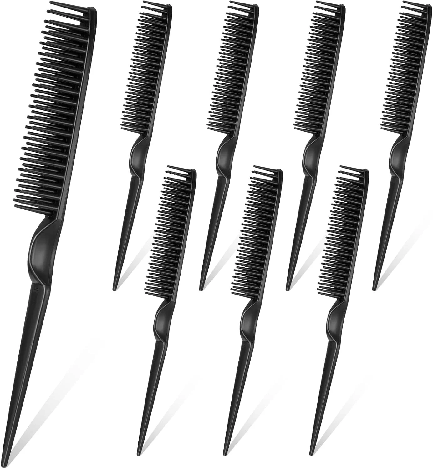 ست 8 عددی شانه مو 3 ردیفه برای باز کردن گره موهای فر طبیعی، شانه دم موشی حالت دهنده، شانه های پوش دهنده سایز مسافرتی، برای شانه کردن، حالت دادن و جدا کردن مو، مناسب برای آقایان و بانوان